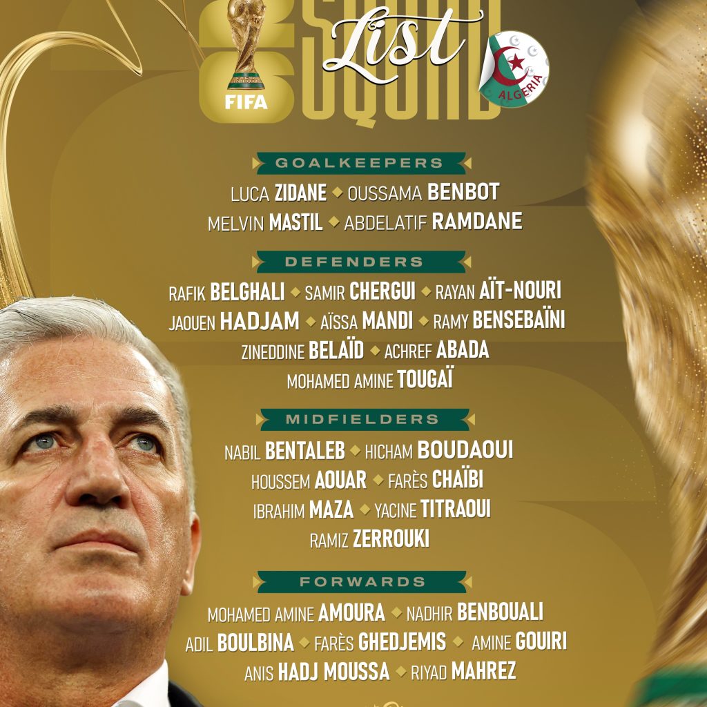 قائمة المنتخب الوطني الجزائري في كأس العالم 2026